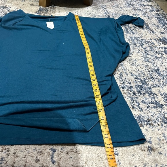 NWT Soft Surroundings Legion Blue Madeline Asymmetrical Knit Long Sleeve Tunic - Picture 9 of 9